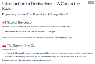 Introduction to Derivatives — A Car on the Road