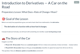 Introduction to Derivatives — A Car on the Road
