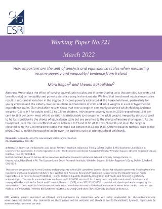 How important are the unit of analysis and equivalence scales when measuring income poverty and inequality? Evidence from Ireland