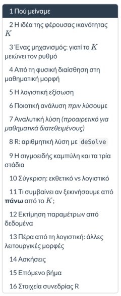 Περιεχόμενα μαθήματος: Λογιστική αύξηση